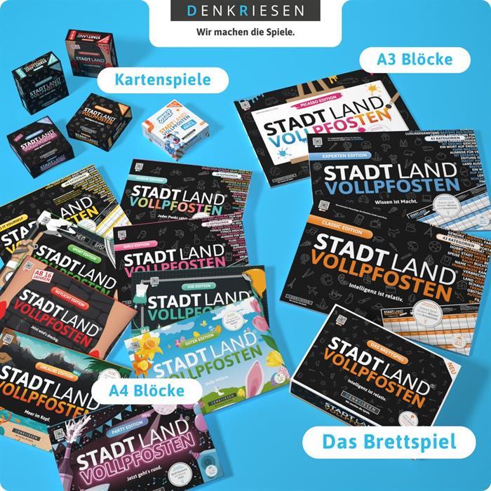 Immagine prodotto Denkriesen Stadt Land Vollpfosten - Party Edition "Jetzt Geht's Rund" (Ora sta succedendo tutto) (Tedesco)