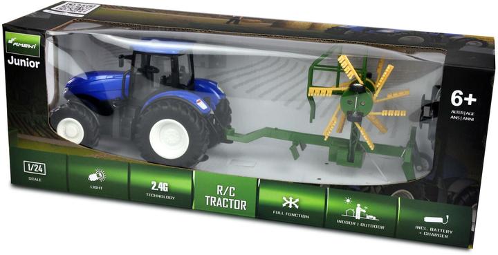 Immagine prodotto Amewi Trattore RC con rastrello rotante LiIon 500mAh blu/6+ (RTR pronto all'uso)