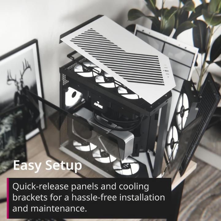 Actual product image APNX V1-W-BK-v1 (ATX, mATX, Mini-ITX)