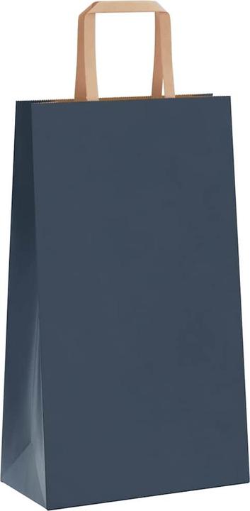 Produktbild vidaXL Kraftpapiertüten 50 Stk. mit Henkel Blau 21x11x36 cm Papiertüte (Geschenktüte, 50 x)