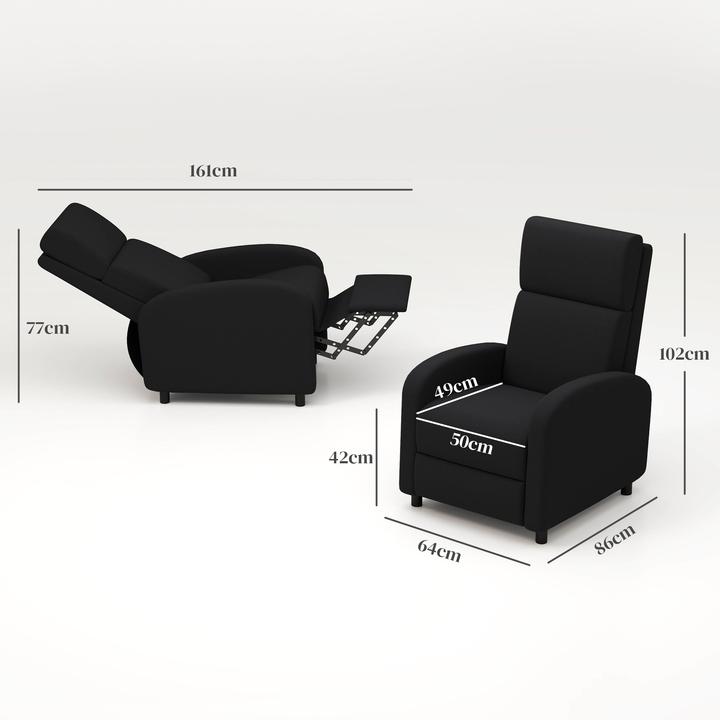 Produktbild Homcom Relaxsessel Polyester, Mehrschichtenplatte Schwarz