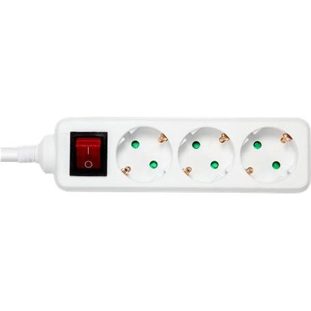 Deltaco, Steckdosenleiste, GT-0352 power extension 3 AC outlet(s) Indoor White (3 x, CEE 7/4, 5 m)
