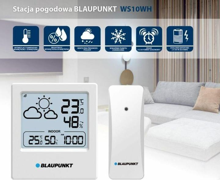Actual product image Blaupunkt Stacja pogodowa z czujnikiem zewnętrznym WS10WH