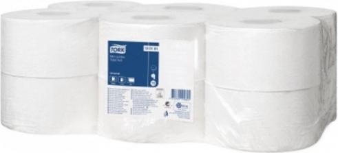 Tork Toilet paper Universal Mini Jumbo T2, 1-Ply, 240m, Recycled tissue, grey, 12pcs (12 pcs.)
