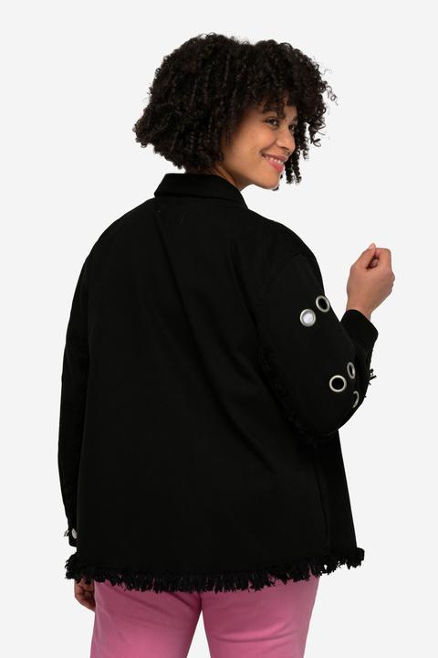 Produktbild Angel of Style Jeansjacke, Ösen, Fransensaum, Hemdkragen, Langarm (54)