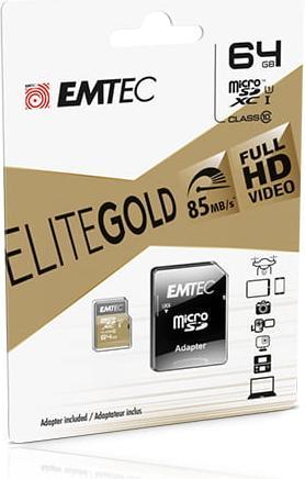 Actual product image Emtec gold+ (64 GB, microSDXC, U1, UHS-I)
