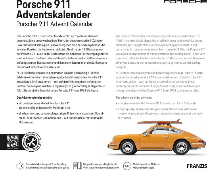 Image du produit Porsche 911 'Surfbrett' Bahamagelb Adventskalender
