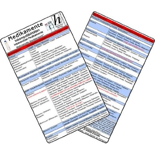Hawelka, Medikamentenbox, Medikamente - Inkompatibilitäten intrav