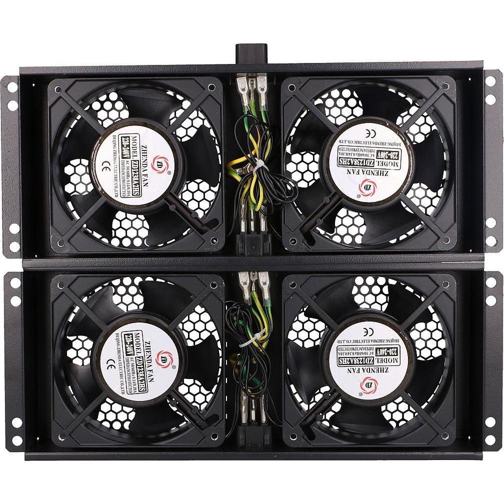 Extralink fan unit with 2m EU plug, Serverschrank Zubehör, Schwarz