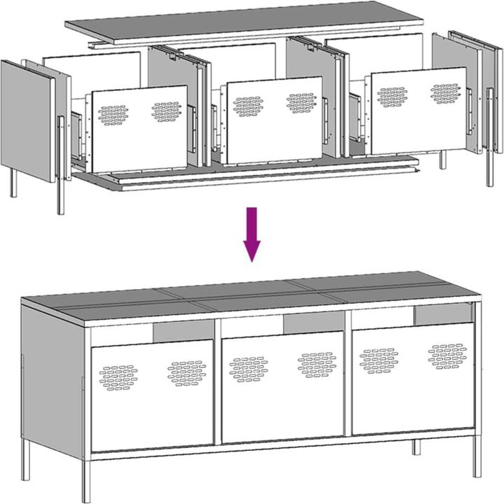 Actual product image VidaXL TV cabinet TV table TV cabinet lowboard Pink cold-rolled steel