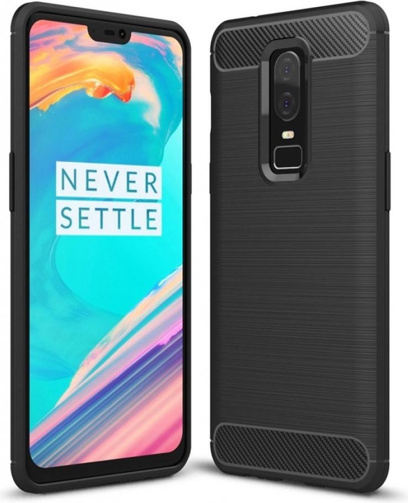 Screenguard OnePlus 6 Hülle Carbon Brushed Soft TPU (OnePlus 6)