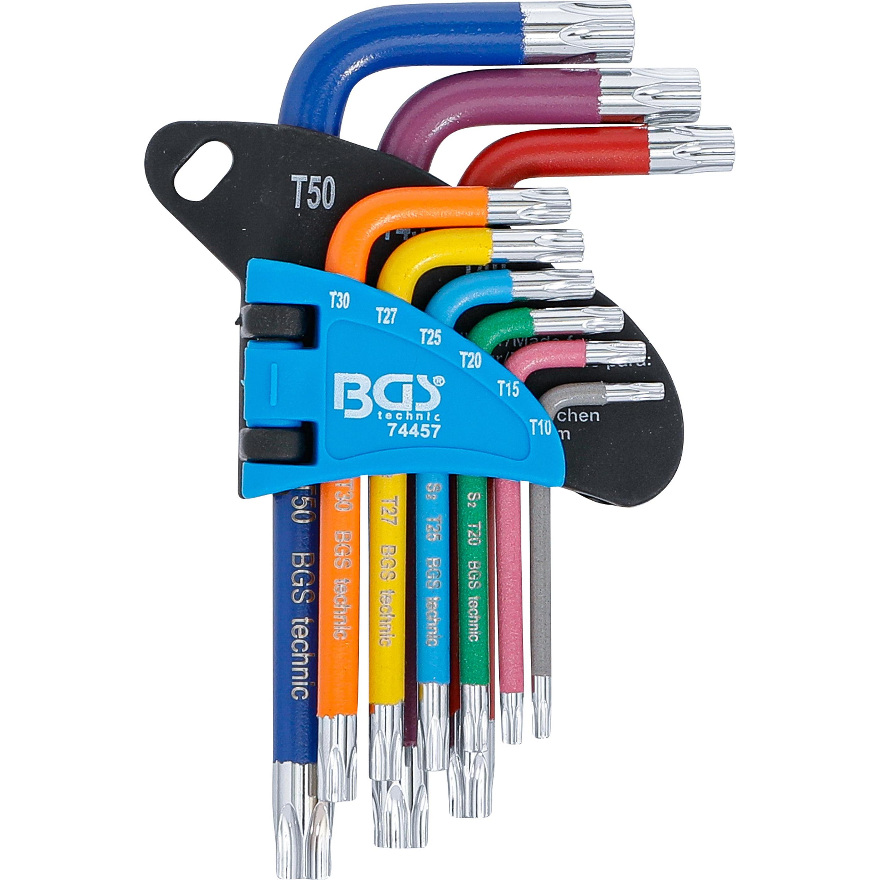 Thumbnail - BGS, Schraubenzieher, Winkelschlüssel-Satz Multicolour kurz T-Profil (für Torx) T10 - T50 9-tlg. (T-profil)