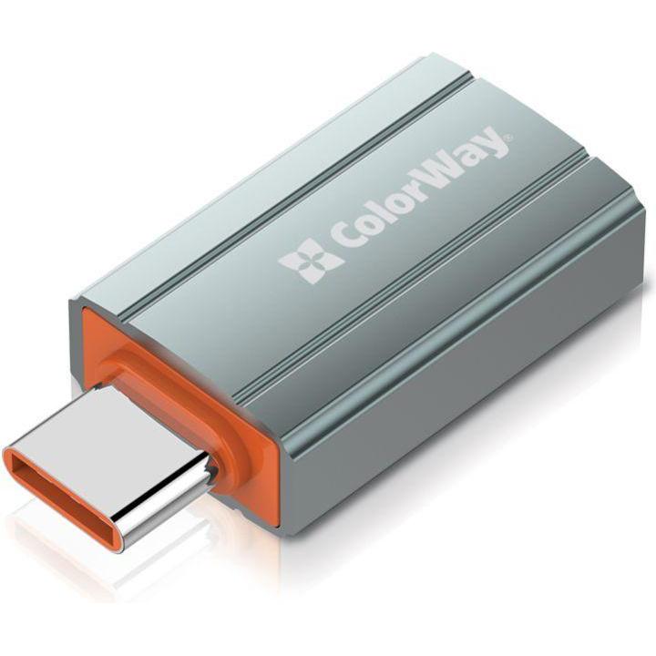 Colorway Charger USB-A to Type-C Adapter CW-AD-AC, Caricatore USB, Grigio