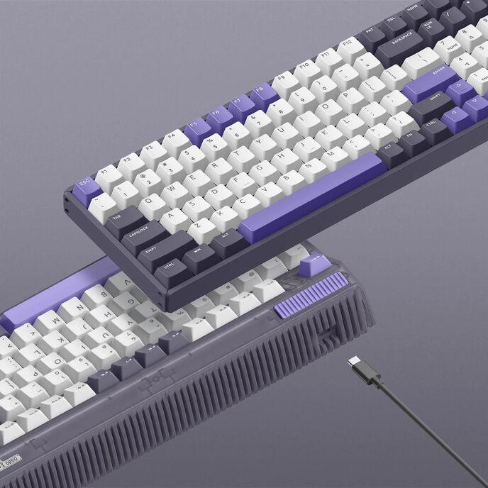 Image du produit Iqunix Clavier de jeu sans fil F97 Lavandin, RGB - Commutateurs MX-Red (US) (US, Filaire, Sans fil)