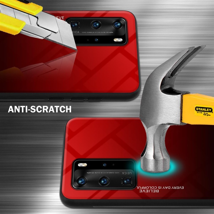 Actual product image Cadorabo TPU 2 colors glass cover (Huawei P40 Pro+)