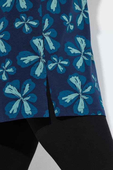 Produktbild Ulla Popken Longshirt, Blüten, A-Linie, Rundhals, 3/4-Arm (62)
