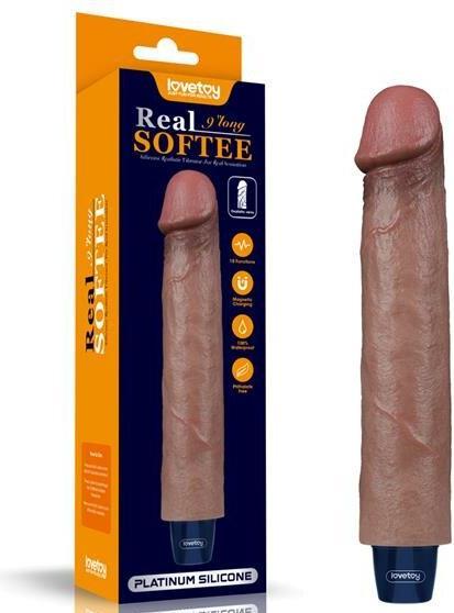 Productafbeelding Lovetoy 9" REAL SOFTEE Oplaadbare Silicone Vibrerende Dildo