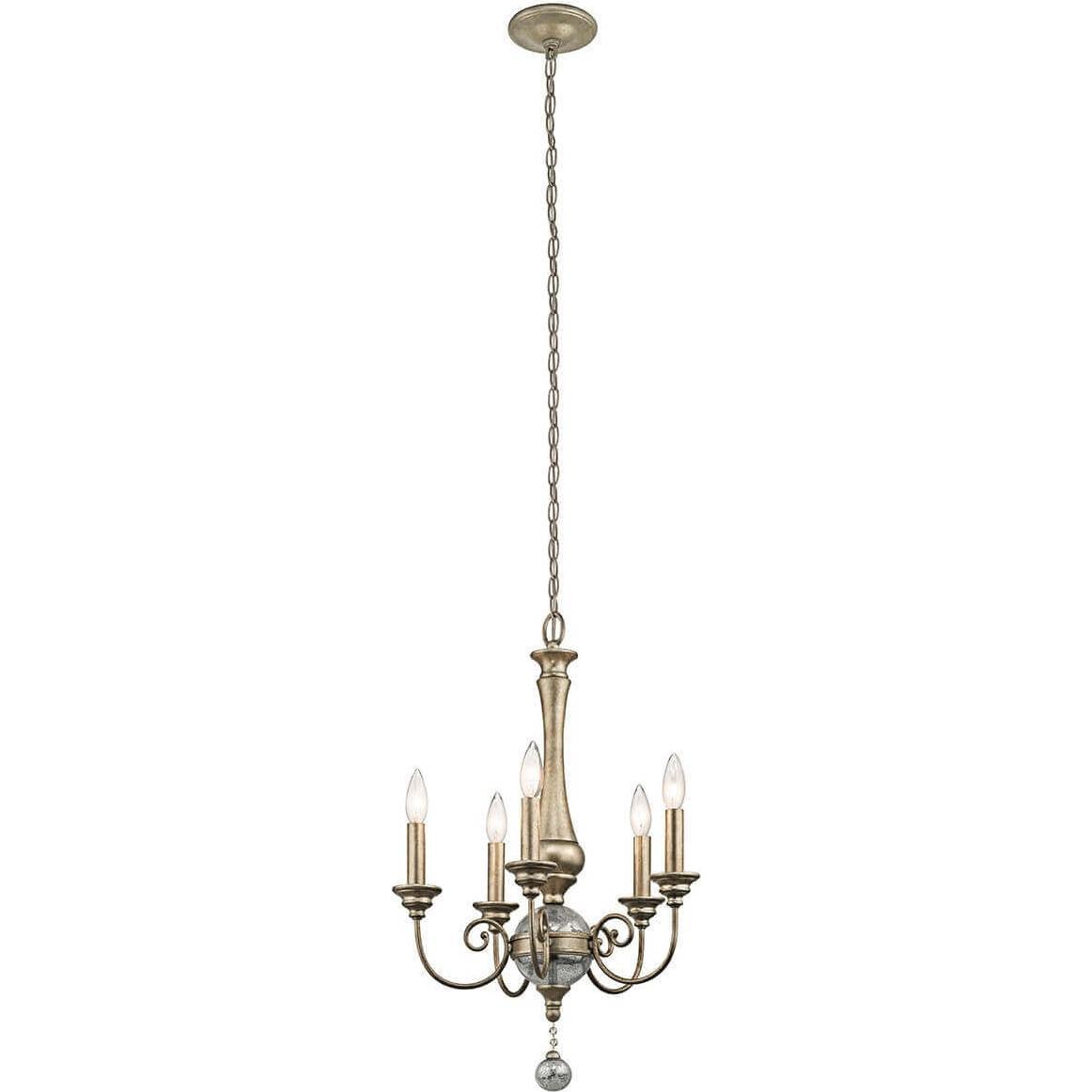 Elstead Lighting, Kronleuchter, Rosalie Kronleuchter E14 5-fach 68cm Sterling Gold (45.10 cm)