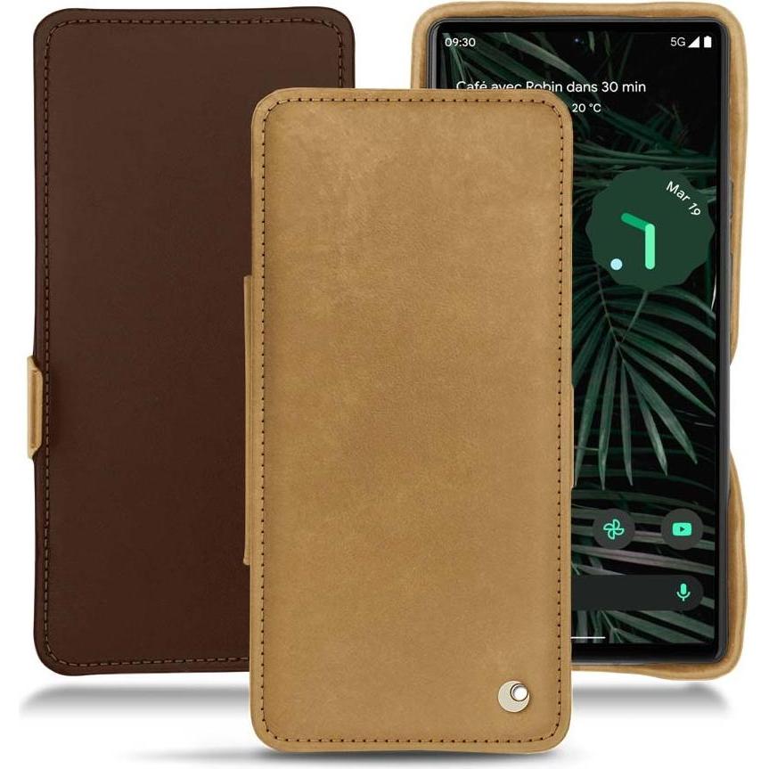 Noreve Lederschutzhülle horizontal (Google Pixel 6 Pro), Smartphone Hülle, Braun