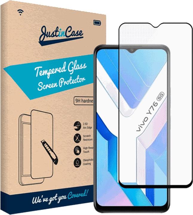 Produktbild Just in Case GehÃ¤rtetes Glass Edge To Edge Displayschutzfolie vivo Y76 (1 Stück, Vivo Y76s)