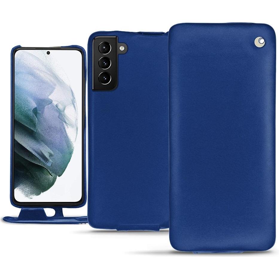 Noreve Lederschutzhülle vertikal (Samsung Galaxy S21+), Smartphone Hülle, Blau