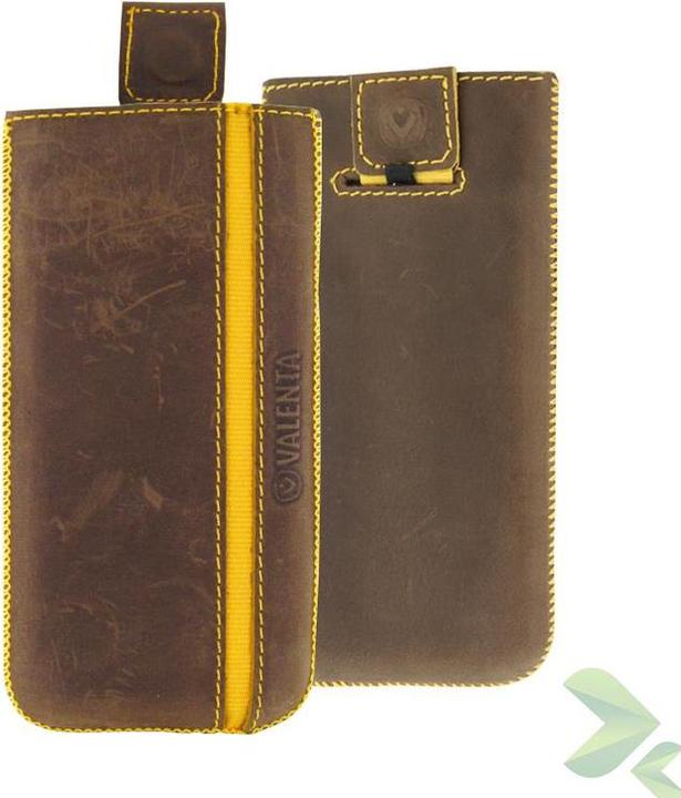 Actual product image Valenta Pocket Stripe Vintage - Leather Pin Bag (Red) (Samsung Galaxy S4)