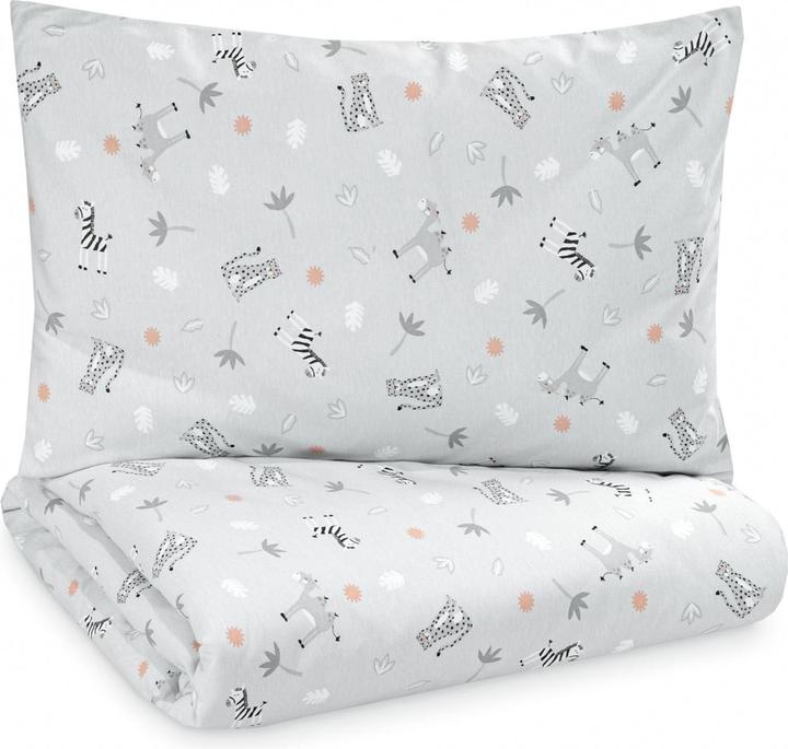 Productafbeelding Julius Zöllner Kinderbeddengoed Jersey Savannah Grijs 100 x 135 + 40 x 60 cm (100 x 135 cm, 40 x 60 cm)