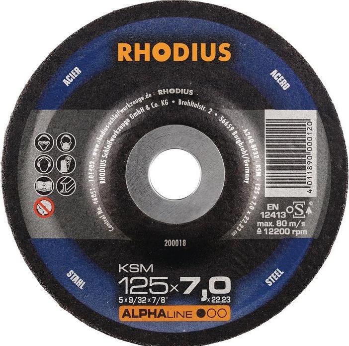 Actual product image Rhodius Grinding wheel KSM D180xS8,0mm cranked bore 22,23 mm (60 cranked)