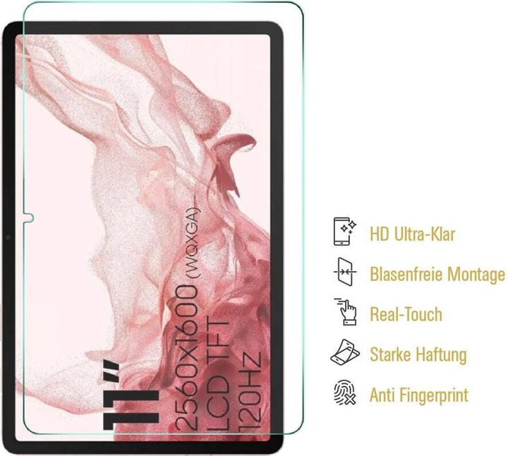 Actual product image Protectorking 2x Panzerfolie Anti-Shock Full Cover HD Klar (2 Piece, Galaxy Tab S9 FE)