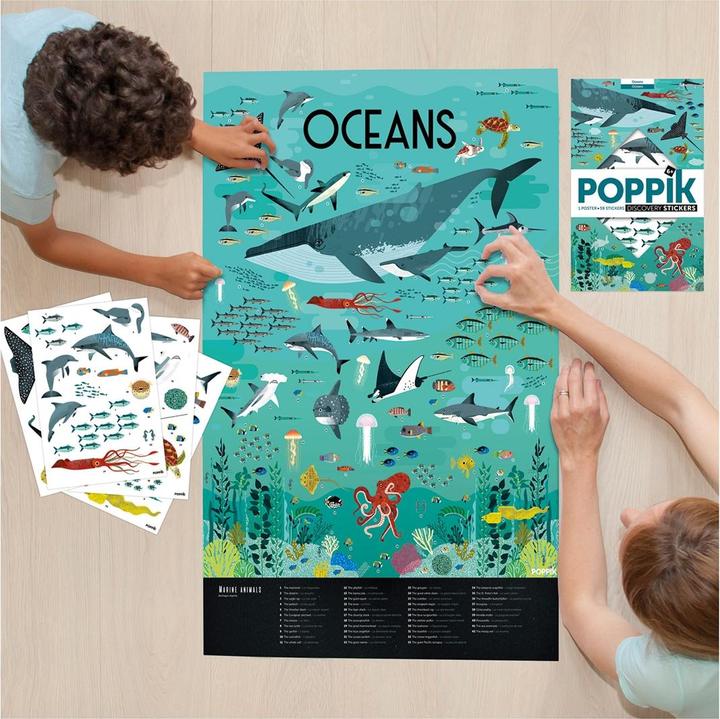 Actual product image Poppik Sticker Learning Poster Ocean (59 Sticker)