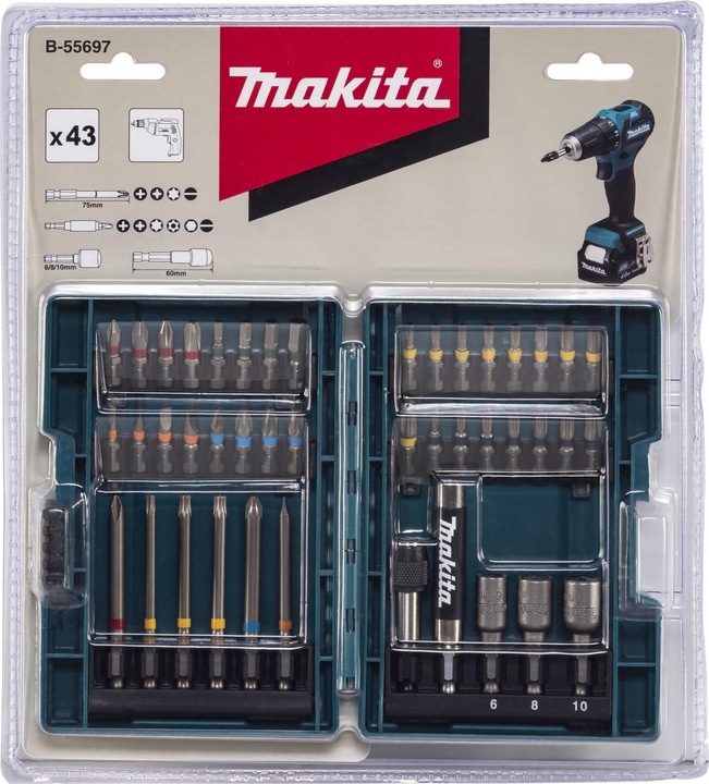 Produktbild Makita B-55697 (Innensechsrund TX M20, Innensechsrund TX M27, Innensechsrund TX M30, Innensechsrund TX M10, Innensechsrund TX M15, Innensechsrund TX M25, Innensechsrund TX M40, Kreuz Phillips PH M2, Kreuz Pozidriv PZ M2)