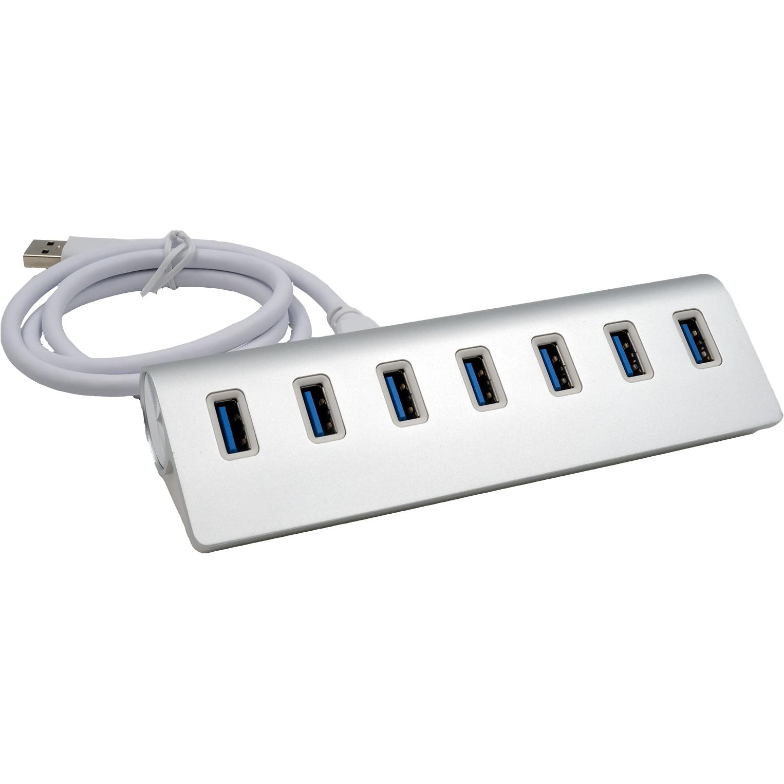 Thumbnail - Exsys Ex-1137 (USB-A, 7 Ports), Dockingstation + USB Hub, Silber