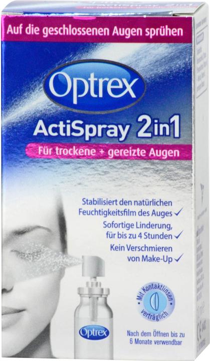 Produktbild Optrex ActiSpray 2in1 für trockene + gereizte Augen, 10 ml Lösung (10 ml, Optrex ActiSpray 2in1 für trockene + gereizte Augen, 10 ml Lösung)