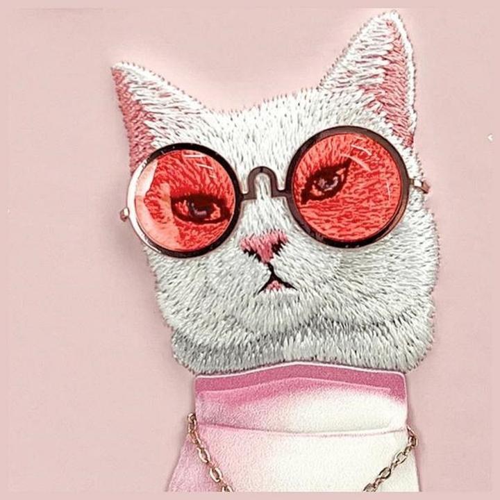 Actual product image Nimmy case iPhone 16 6.1" pink Glasses Cool Cat (Apple iPhone 16)
