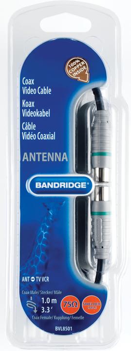 Bandridge Antenna cable 1m Coax Cable 24K Gold 75 Ohm (Antenna cable)