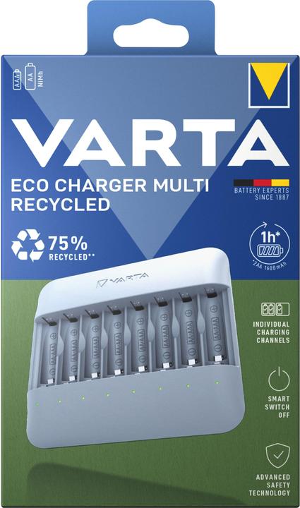 Image du produit Varta Eco Charger Multi Recyclé 57682 101 111 (1 pcs, AAA, AA, Chargeurs sans batterie)