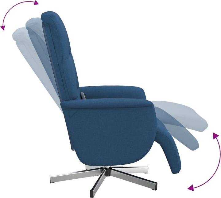Produktbild VidaXL Massagesessel mit Fussteil Blau Stoff,Farbe: Blau,Material