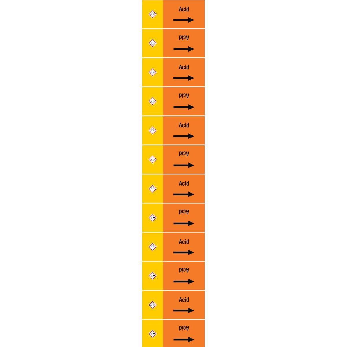Brady, Etiketten, ISO 20560 Pipe Markers - Acids