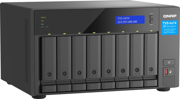 Productafbeelding QNAP TVS-H874T-I7-32G 8-bay NAS Intel Core i7-12700 12-core/20-thread Thunderbolt 4 ZFS-gebaseerd (0 TB)