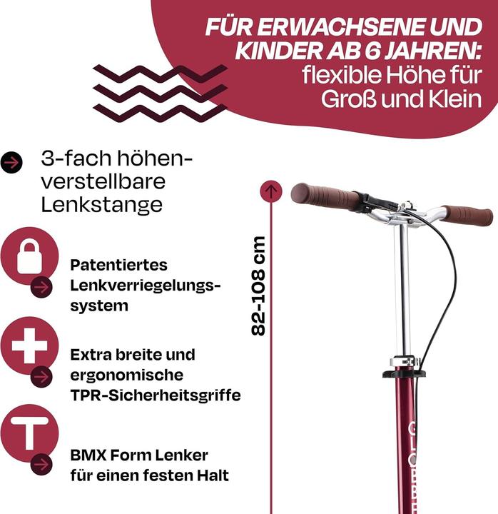 Image du produit Globber NL-205 Deluxe, rouge foncé