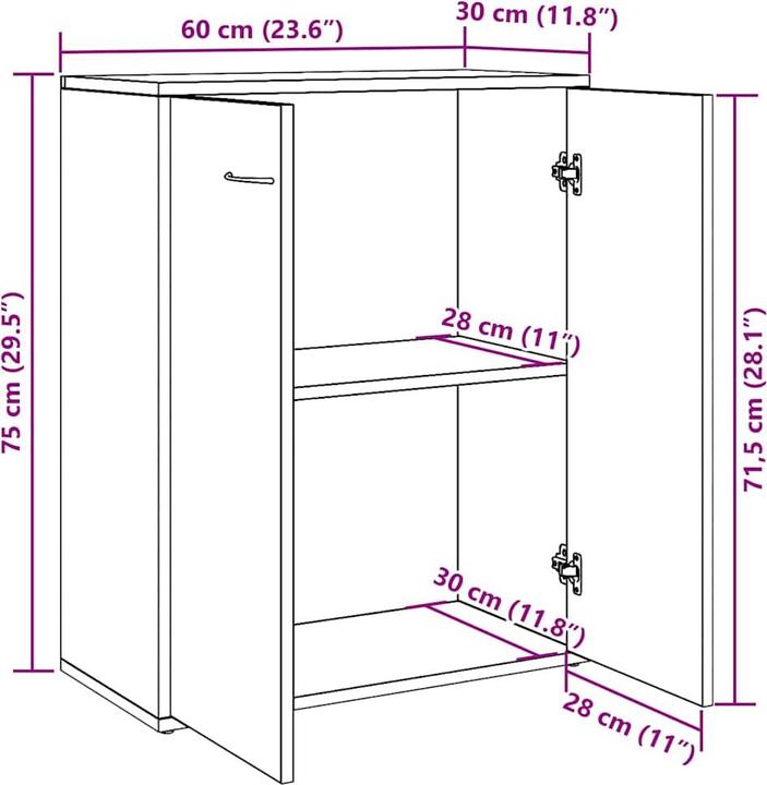 Produktbild vidaXL Sideboard (60 x 30 x 75 cm)