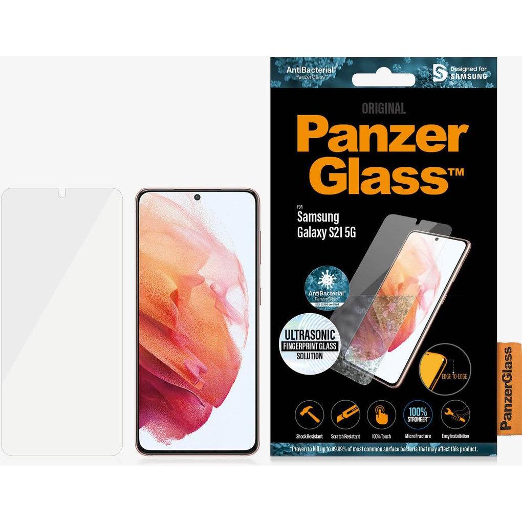 PanzerGlass Case Friendly (1 Stück, Samsung Galaxy S21 5G), Smartphone Schutzfolie, Schwarz