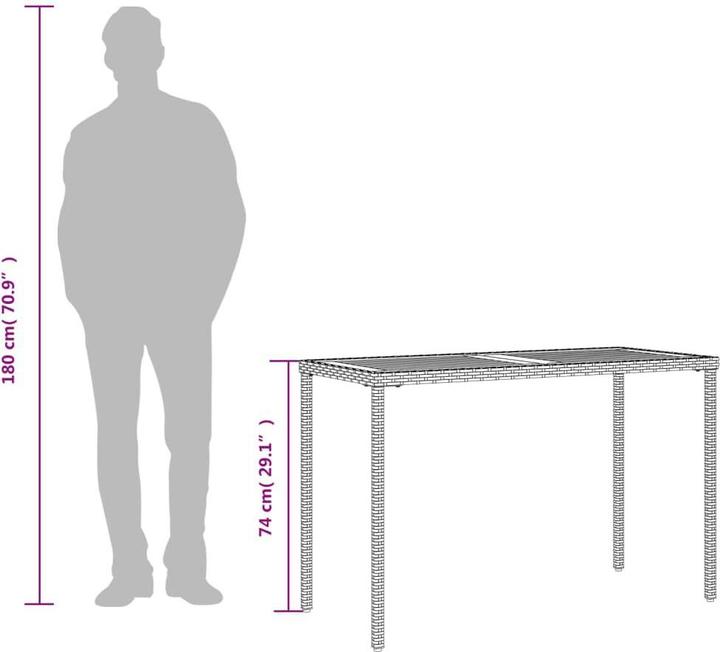 Produktbild vidaXL Gartentisch (115 x 54 x 74 cm)
