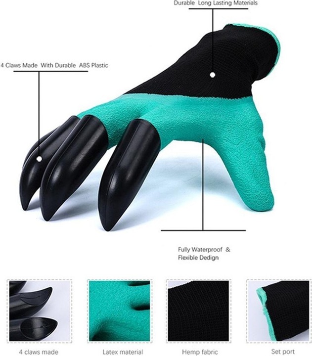 Actual product image JTI Gardening gloves with claws (One size)