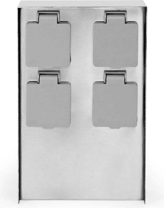 Produktbild Wiltec Gartensteckdose 4fach Edelstahl Aussensteckdose IP44 Steckdosensäule Steckdose