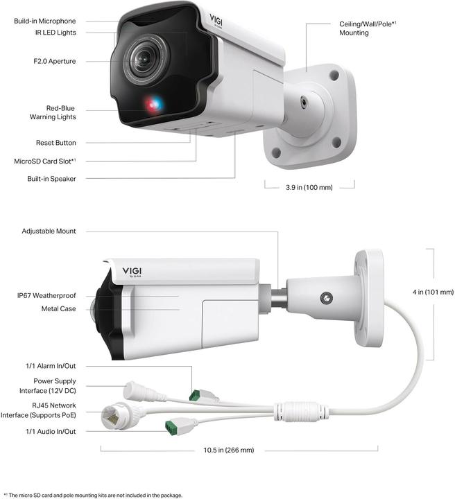 Actual product image TP-Link Vigi 8mp Outdoor Network Camera (3840 x 2160 pixels)