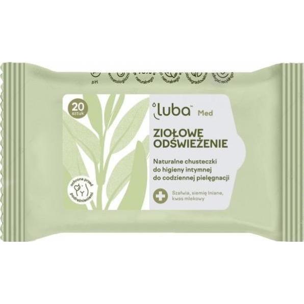Luba, Igiene intima, Med Herbal Refreshment Salviette igieniche intime naturali 20 pezzi. (Lozione per il lavaggio intimo)