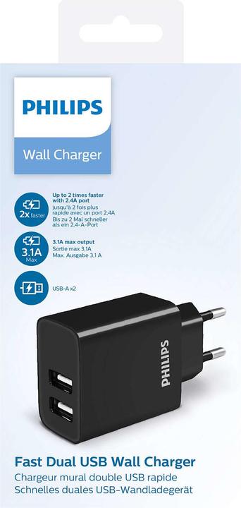 Actual product image Philips DLP2610/02 Wall Charger Dual USB (15.50 W)