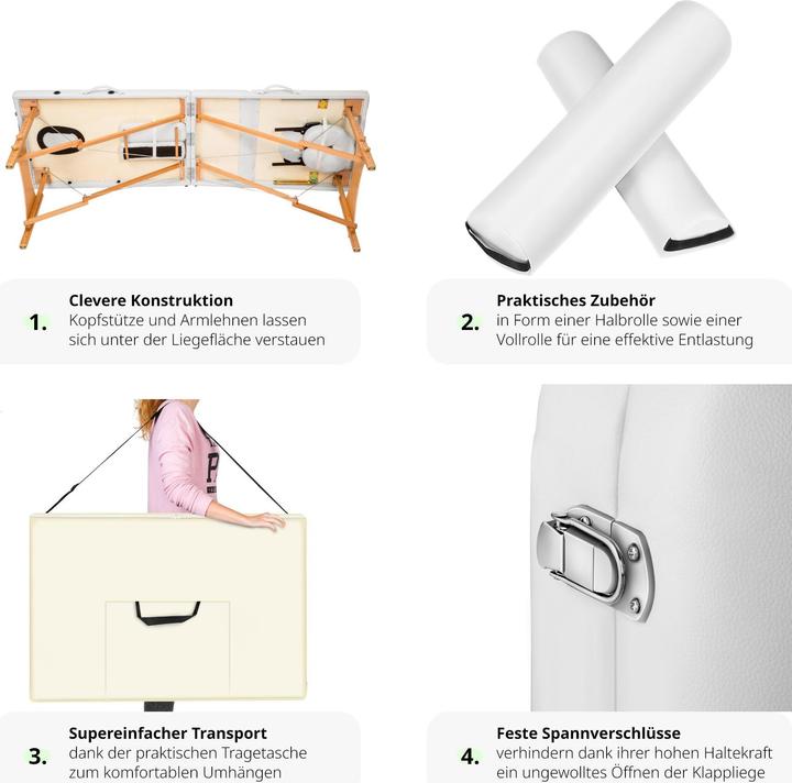 Image du produit tectake Ensemble de table de massage Freddi avec rouleaux de massage