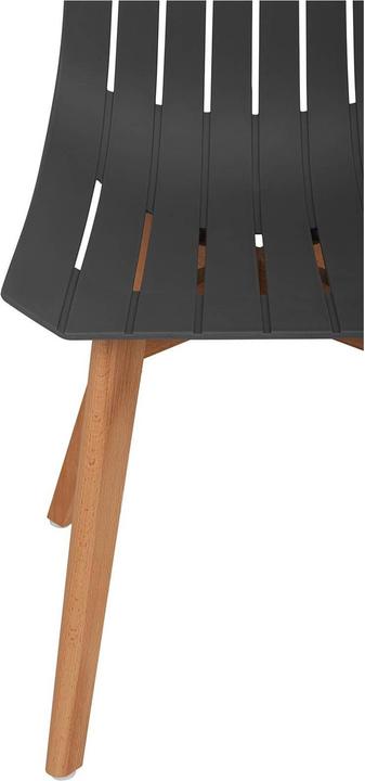 Produktbild Fromm & Starck Stuhl 2er Set bis 150 kg Lehnstuhl Kunststoff Holzbeine Buche grau Designstuhl